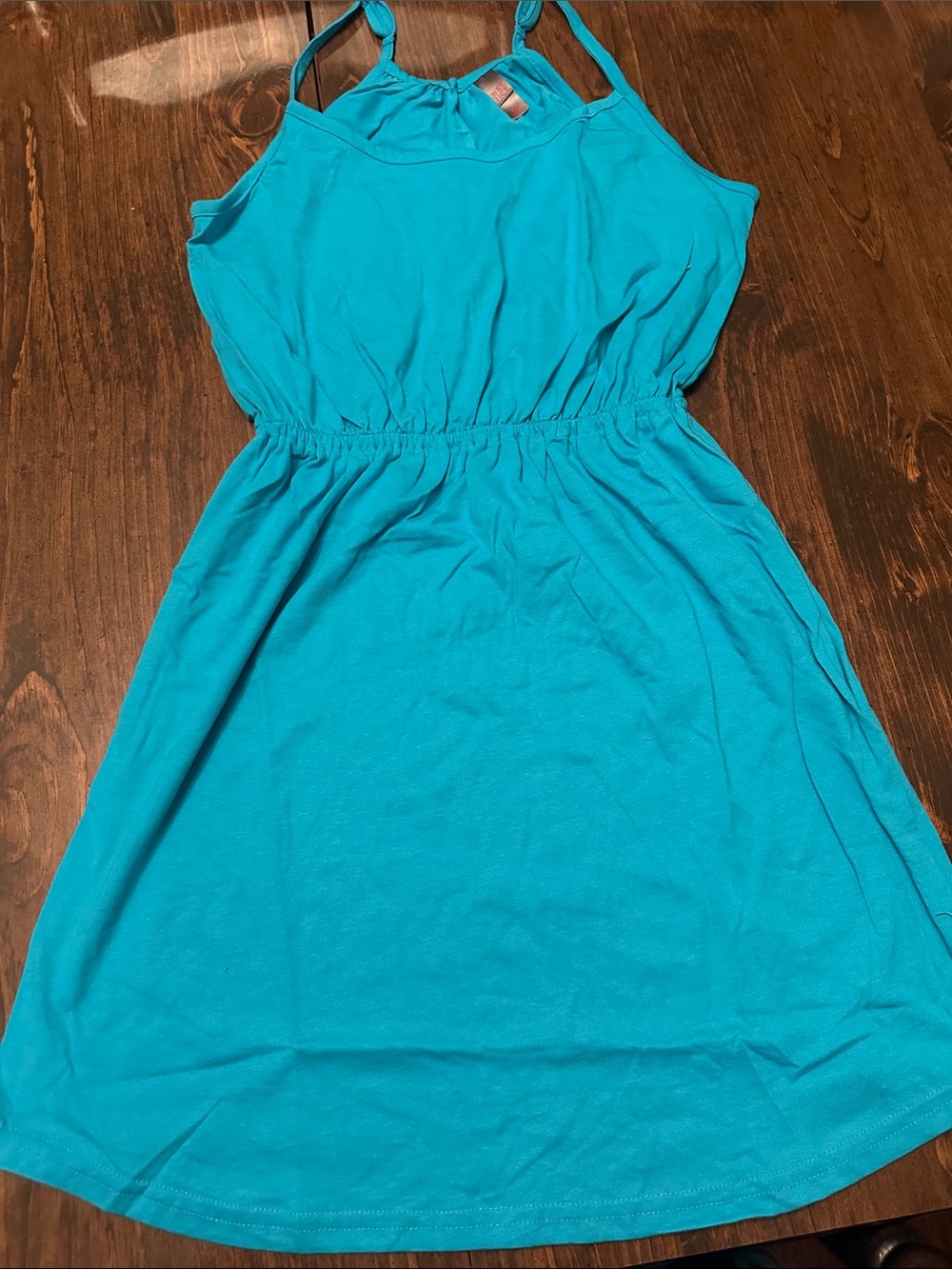 District Juniors' Turquoise Green Sleeveless Elastic-Waist Dress